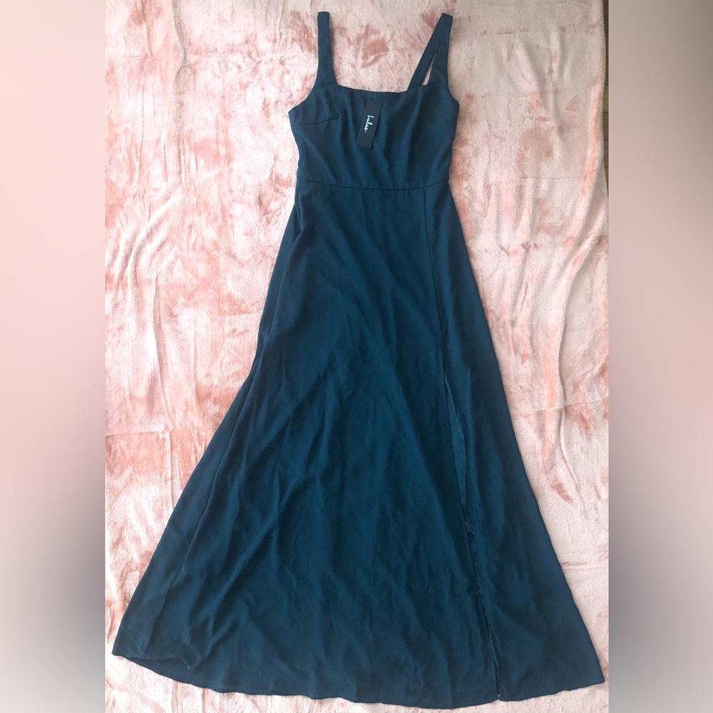 Lulus Remarkable Arrival Emerald Green Sleeveless Maxi Dress Size Small NWT